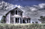 Surreal, rustic, abandoned, farm house, Nebraska