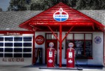 rustic, gas station
