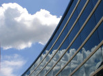 architecture, modern, clouds, glass, abstact