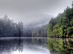 landscape, lakes, mist, reflection, country, north carolina