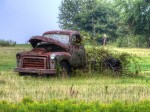 antique truck, scenery, abandoned truck, rustic