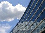 architecture, modern, clouds, glass, abstact